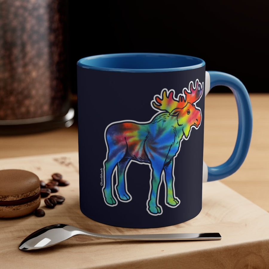 Tie Dye Moose Accent Coffee Mug, 11oz - Chowdaheadz