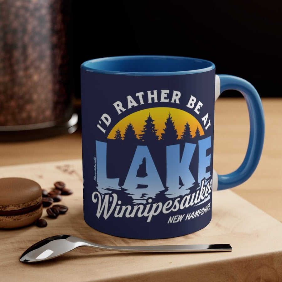 I'd Rather Be at Lake Winnipesaukee Accent Coffee Mug, 11oz - Chowdaheadz