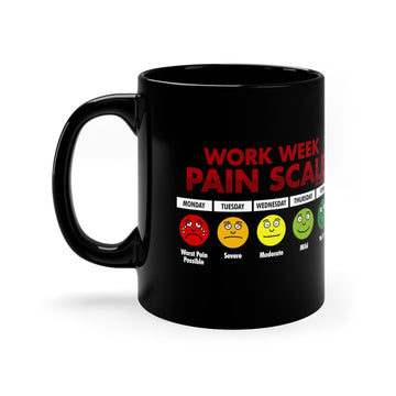 Work Week Pain Scale 11oz Coffee Mug - Chowdaheadz