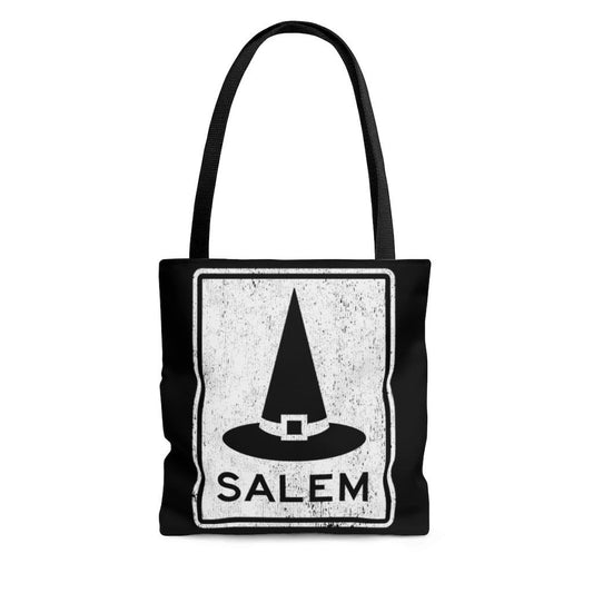 Salem MA Witch Hat Sign Halloween Tote Bag - Chowdaheadz