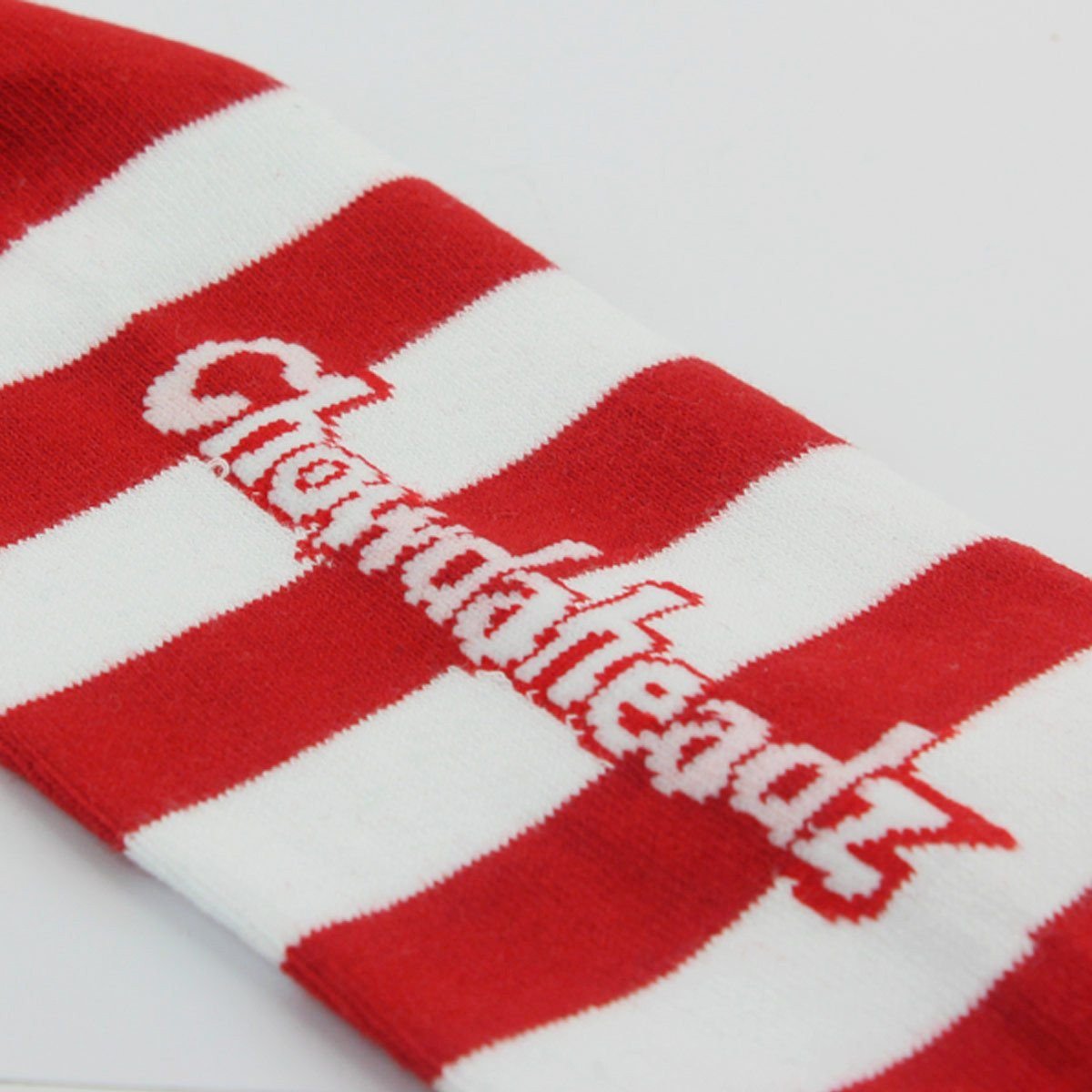 Stars & Stripes USA crew socks worn — pattern and length detail