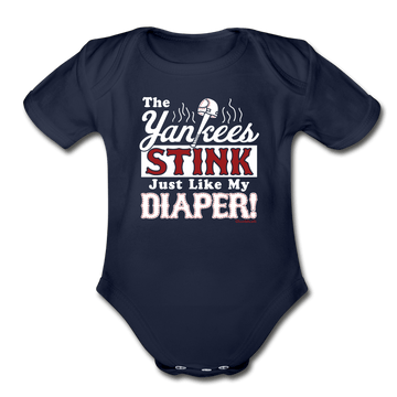 The Yankees Stink Just Like My Diaper Infant One Piece - dark navy