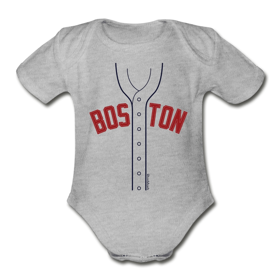 Boston Baseball Rookie Infant One Piece - heather grey