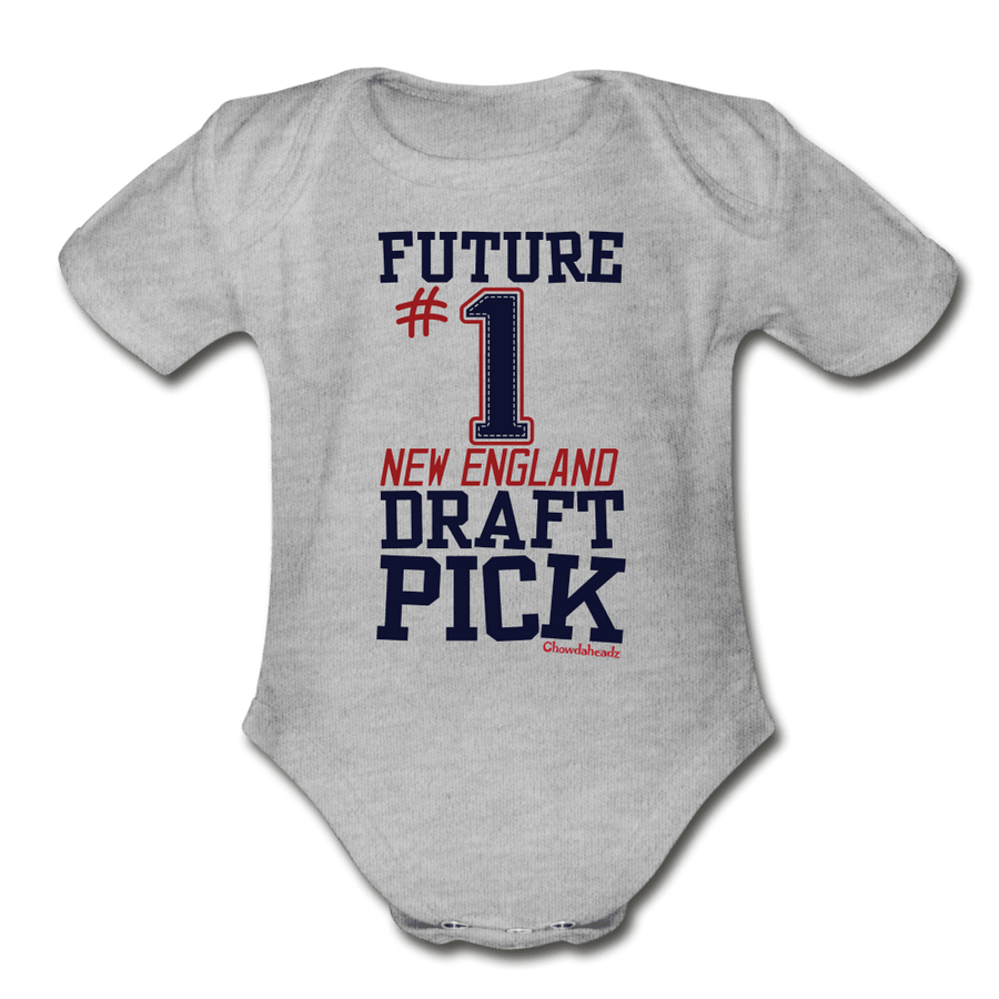 Future Draft Pick New England Infant One Piece - heather grey