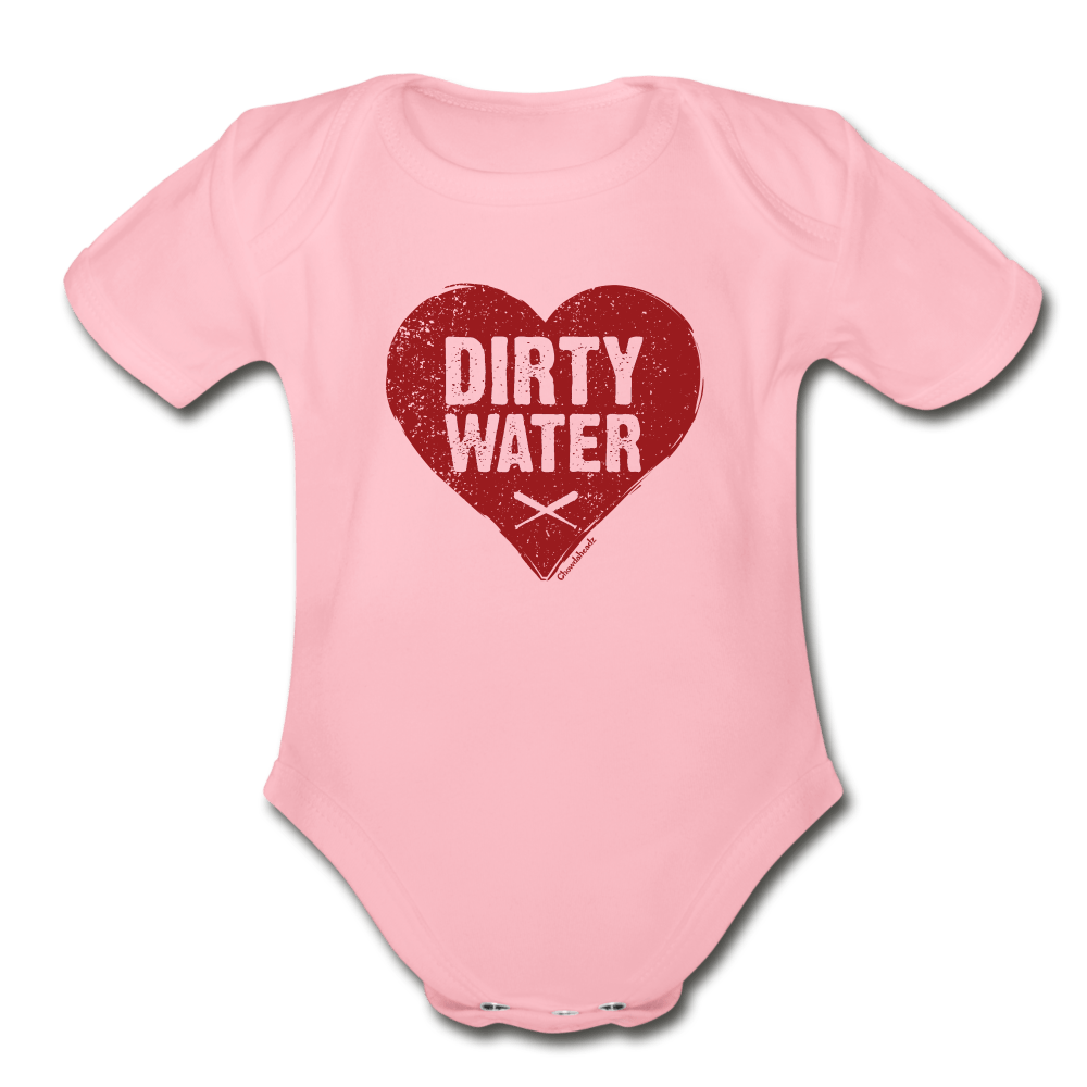 Dirty Water Heart Infant One Piece - light pink