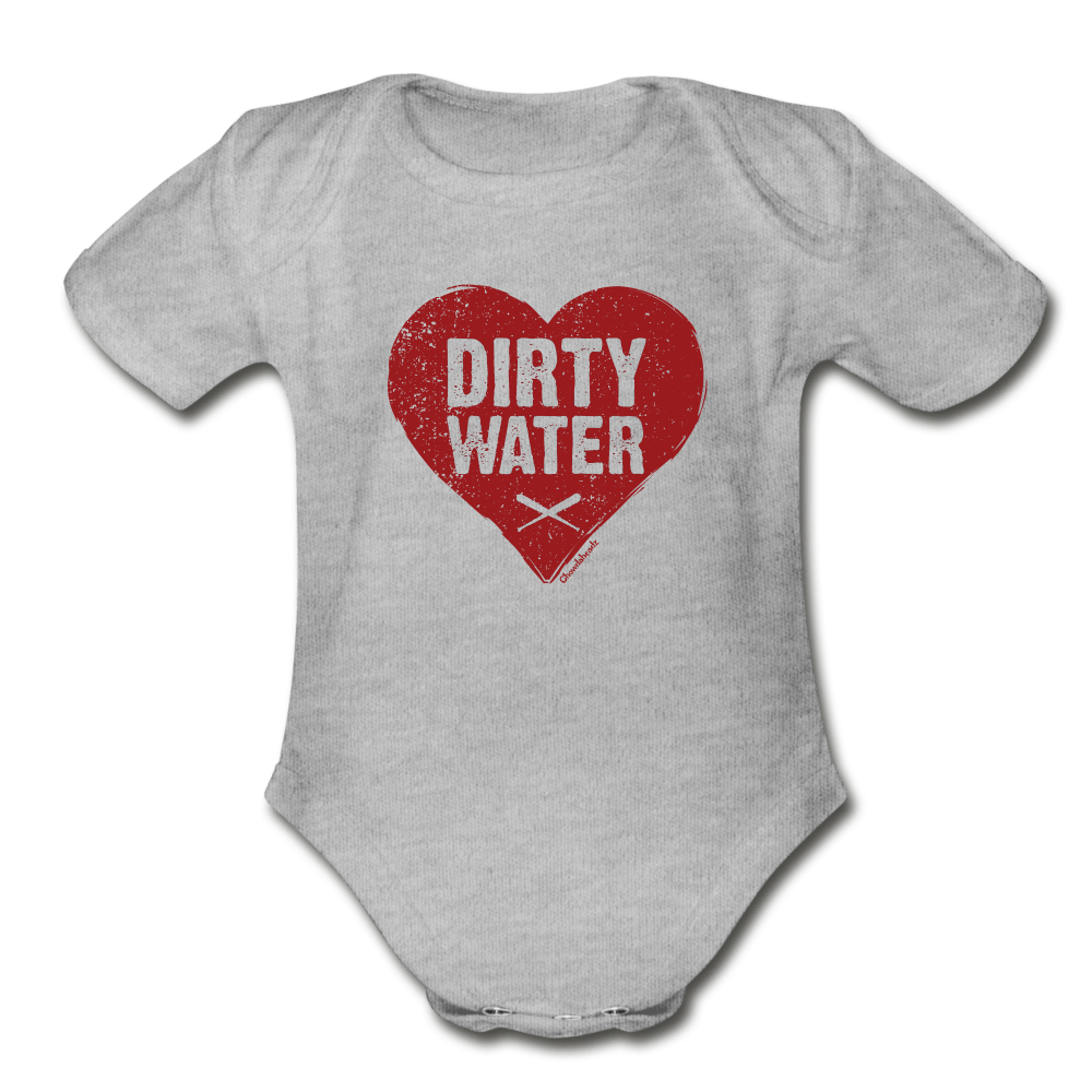 Dirty Water Heart Infant One Piece - heather grey