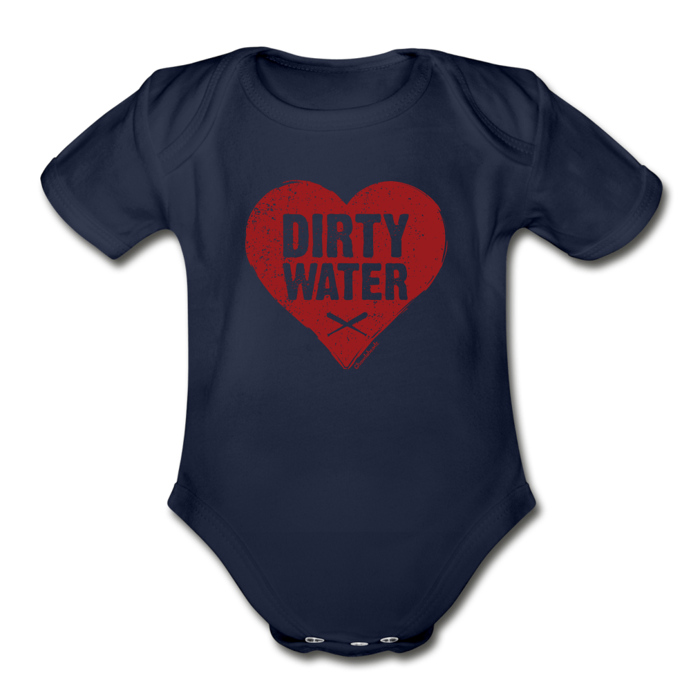 Dirty Water Heart Infant One Piece - dark navy
