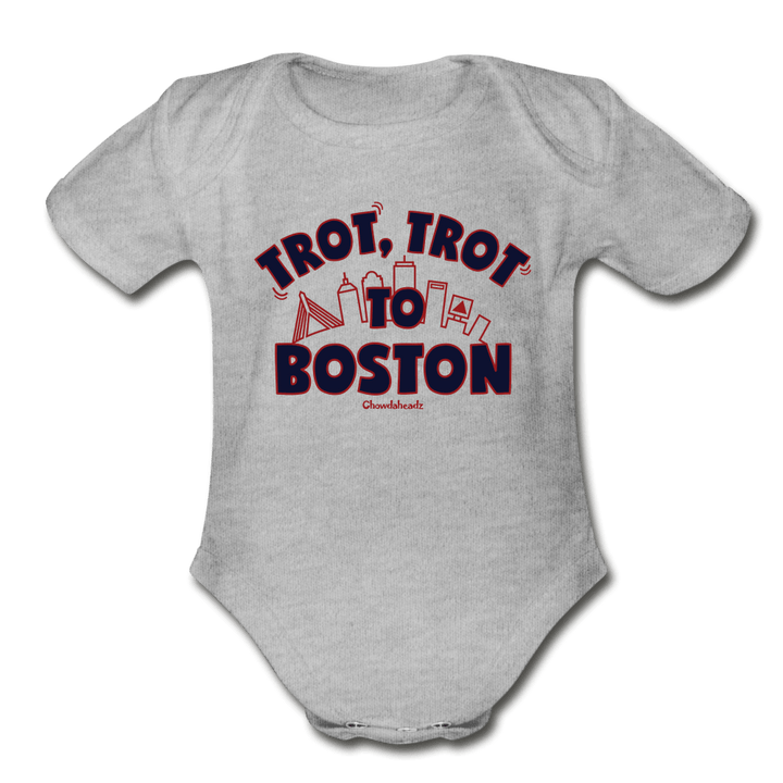 Trot Trot To Boston Infant One Piece - heather grey