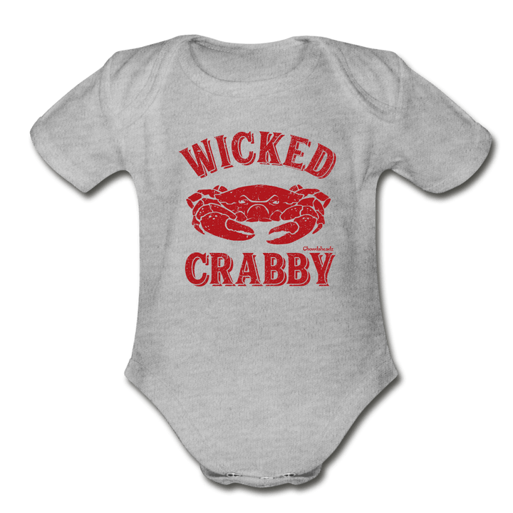 Wicked Crabby Infant One Piece - heather grey
