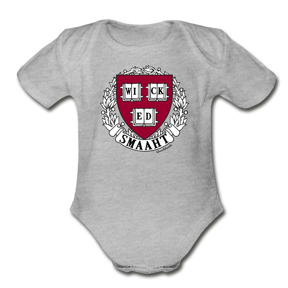 Wicked Smaaht College Infant One Piece - heather grey