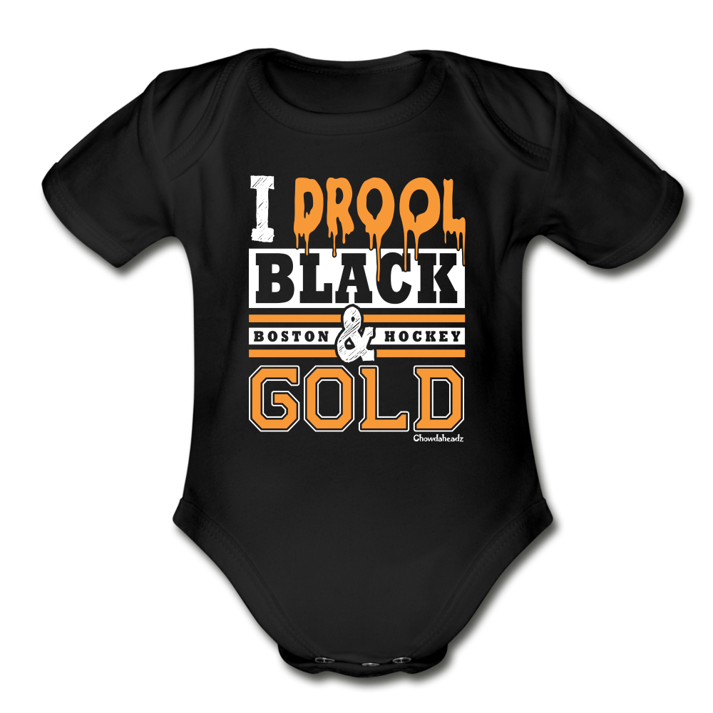 I Drool Black & Gold Infant One Piece - black