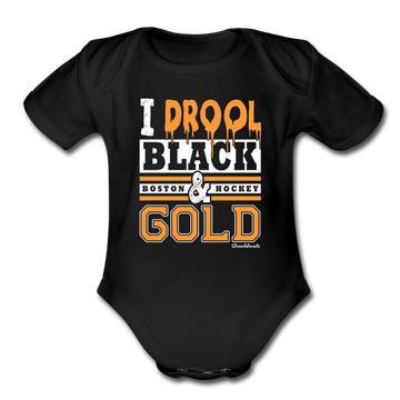 I Drool Black & Gold Infant One Piece - black