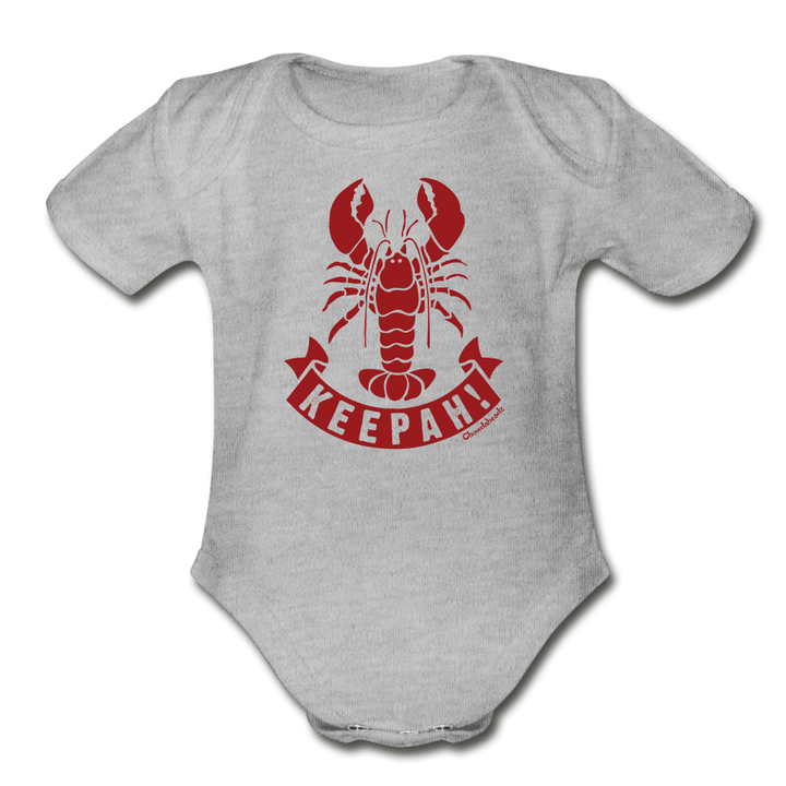 Lobstah Keepah Infant One Piece - heather grey