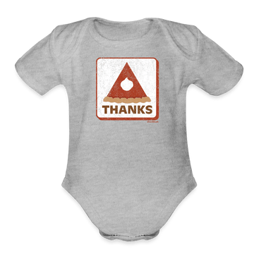Thanks Thanksgiving Pie Sign Infant One Piece - heather grey
