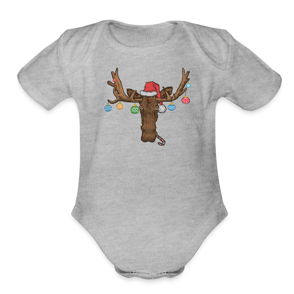 Christmas Moose Ornaments Infant One Piece - heather grey