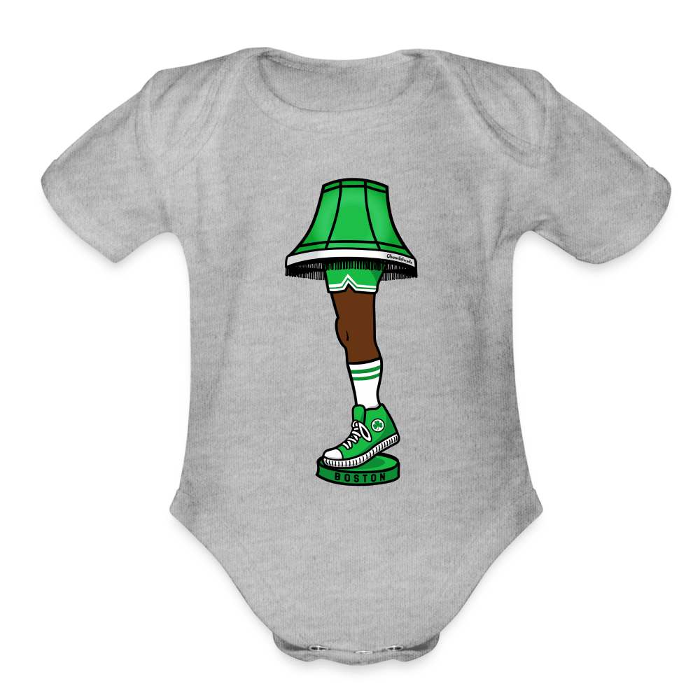 Boston Basketball Holiday Leg Lamp Infant One Piece - heather grey