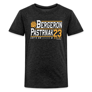 Bergeron Pastrnak 2023 Boston Youth T-Shirt - charcoal grey