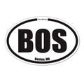 ''BOS'' Sticker White/Black Classic Boston - Chowdaheadz