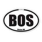 ''BOS'' Sticker White/Black Classic Boston - Chowdaheadz