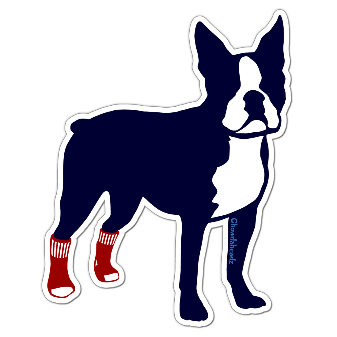 Socks on Boston Terrier Sticker - Chowdaheadz