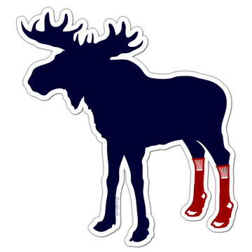 Socks On Moose Sticker - Chowdaheadz