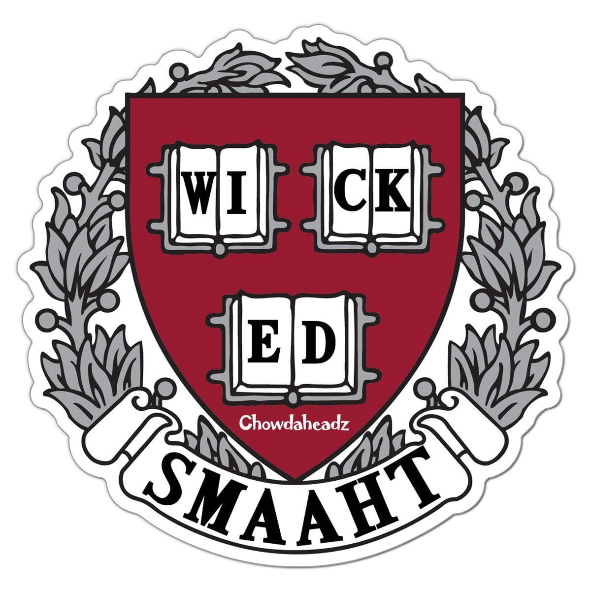Wicked Smaaht College Sticker - Chowdaheadz