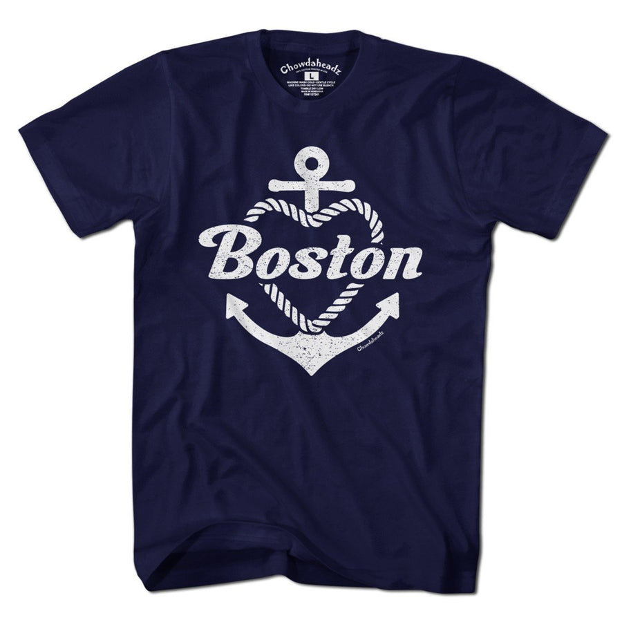 Boston Anchor Heart T-shirt - Chowdaheadz