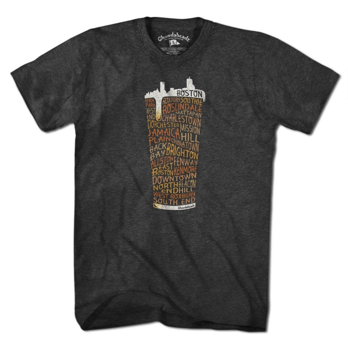 Boston Neighborhood Pint Glass T-Shirt - Chowdaheadz