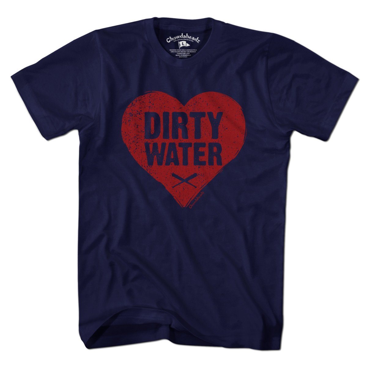 Dirty Water Baseball Heart T-Shirt - Chowdaheadz