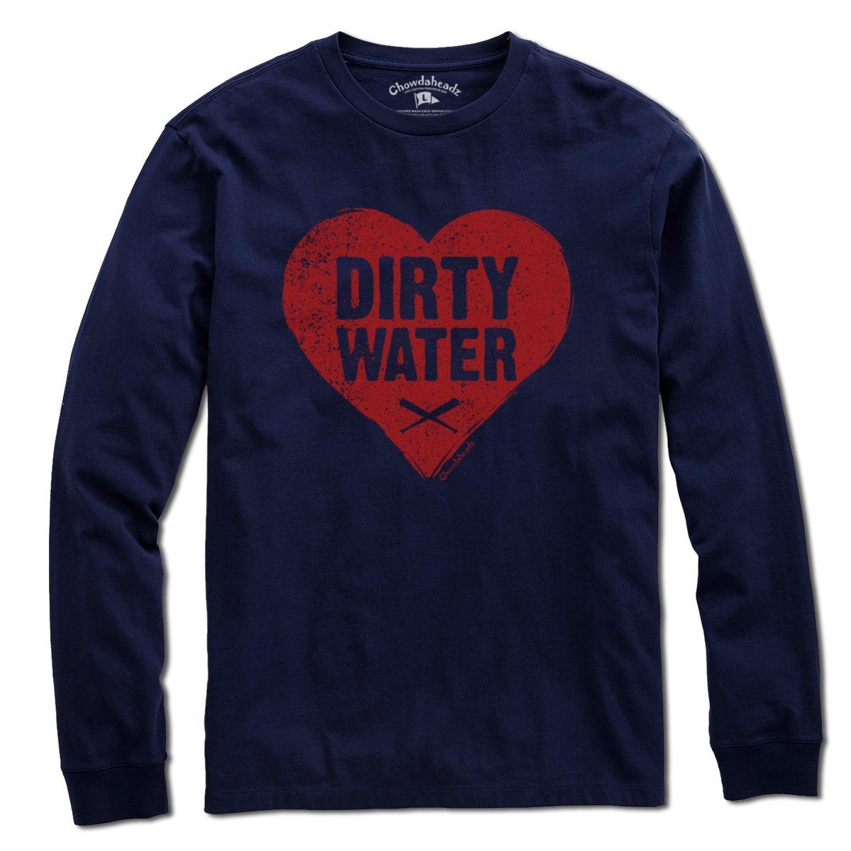 Dirty Water Baseball Heart T-Shirt - Chowdaheadz