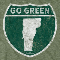 Go Green Vermont Highway Sign T-Shirt - Chowdaheadz