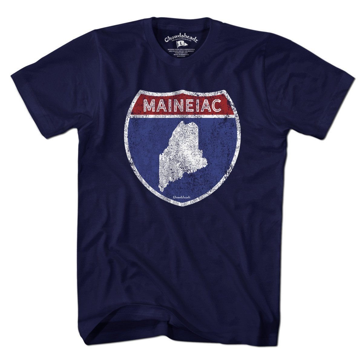 Maineiac Highway Sign T-Shirt - Chowdaheadz