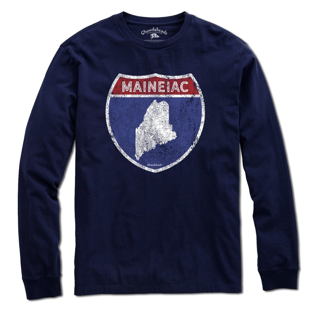 Maineiac Highway Sign T-Shirt - Chowdaheadz