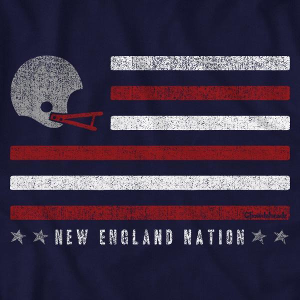 Close-up of NE Flag Football shirt design — football and flag detail