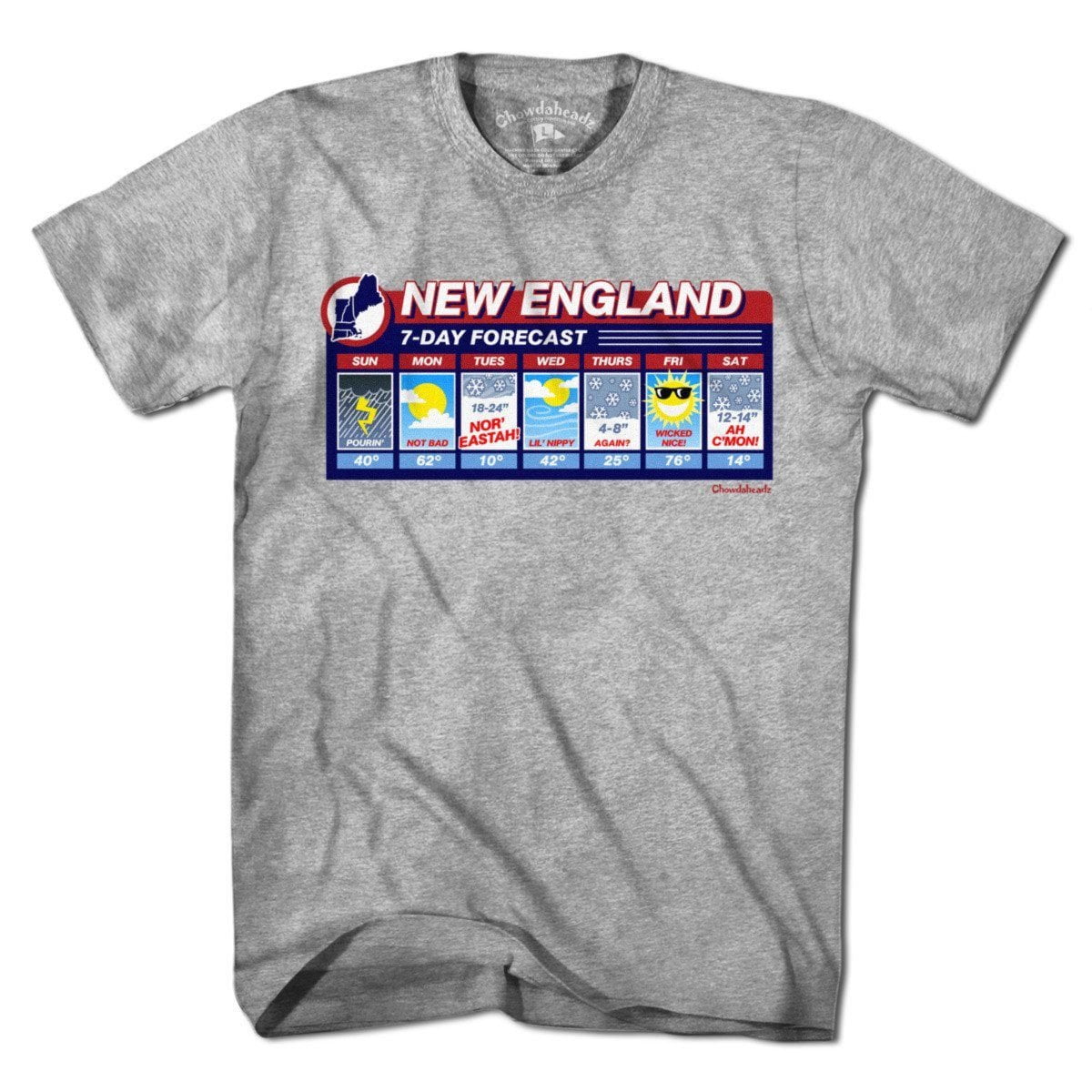 New England Weather T-Shirt - Chowdaheadz