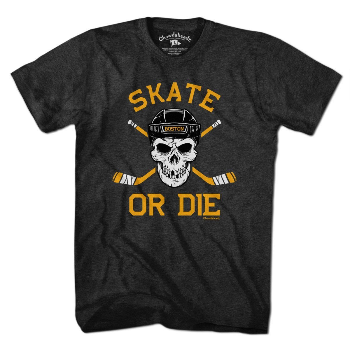 Skate or Die Boston Hockey Fan T-Shirt - Chowdaheadz