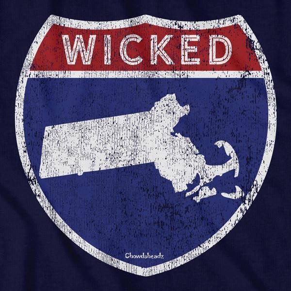Wicked Massachusetts Highway Sign T-Shirt - Chowdaheadz